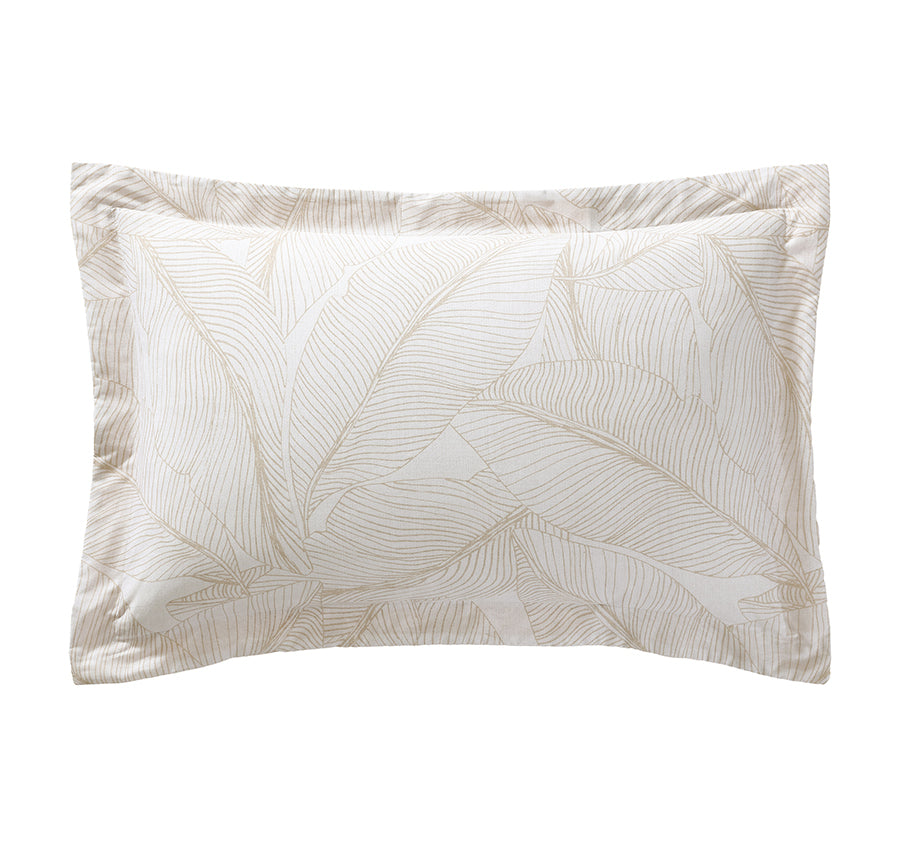 Pebble Palm Quilt Cover Set Range Light Beige