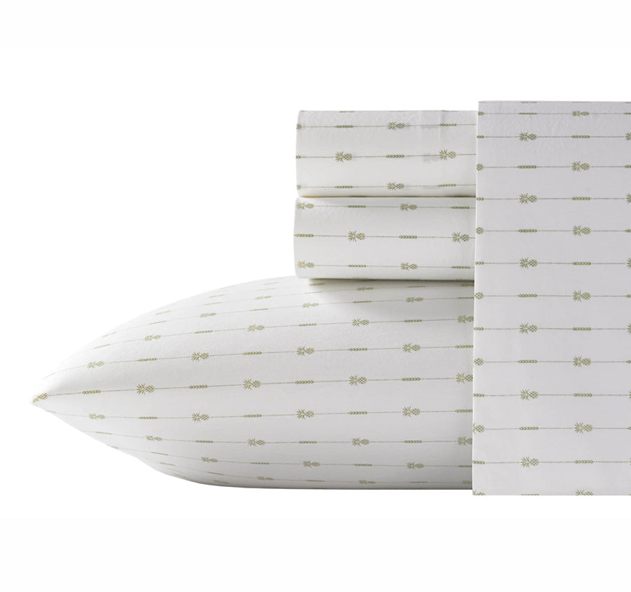 Pineapple Stripe Sheet Set Range Palm Green