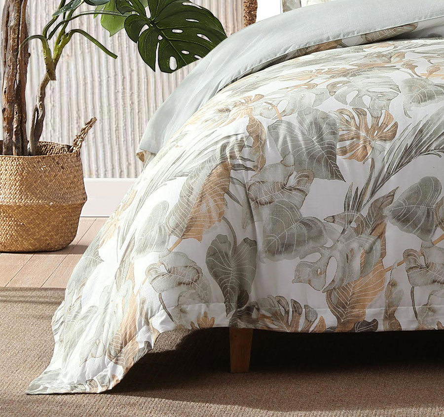 Raw Coast Quilt Cover Set Range Green and Gold