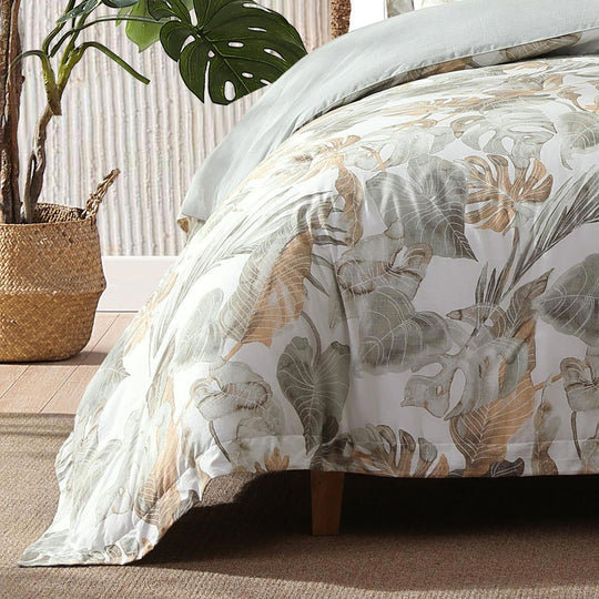 Raw Coast Quilt Cover Set Range Green and Gold