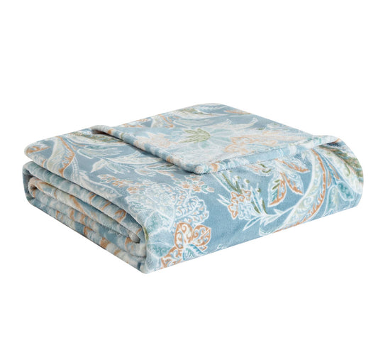 Tiki Bay 127x152cm Throw Rug Silver Blue