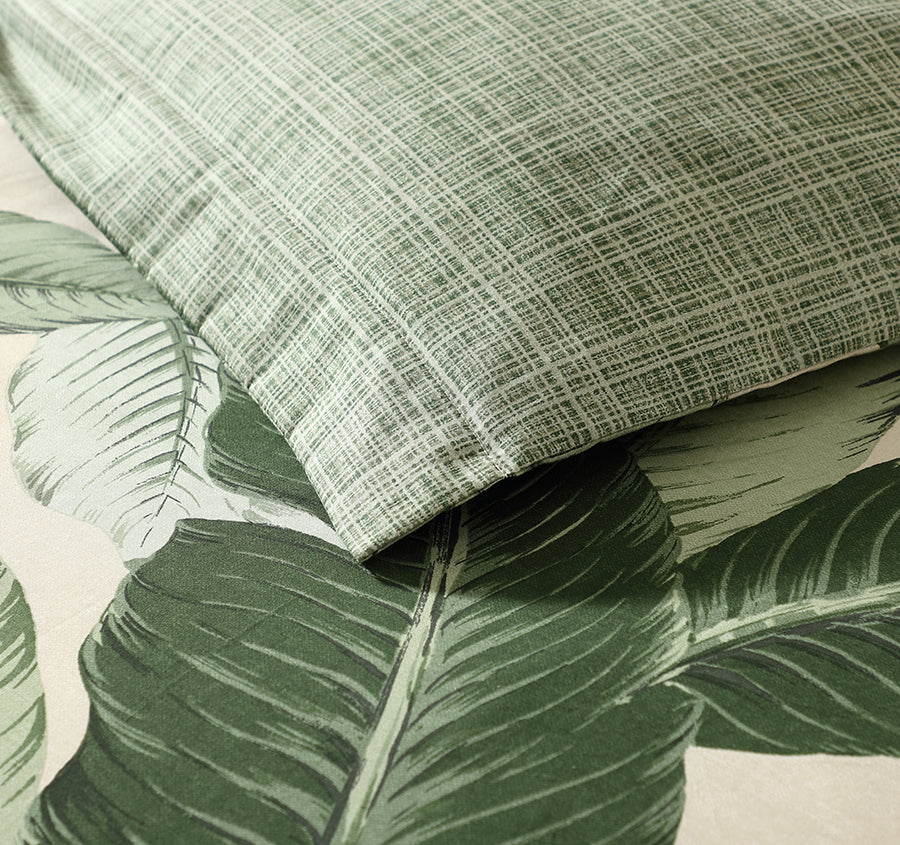 Vintage Palm Quilt Cover Set Range Jungle Green