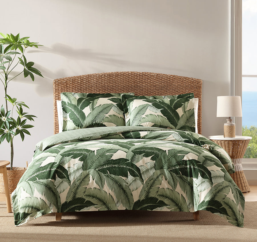 Vintage Palm Quilt Cover Set Range Jungle Green
