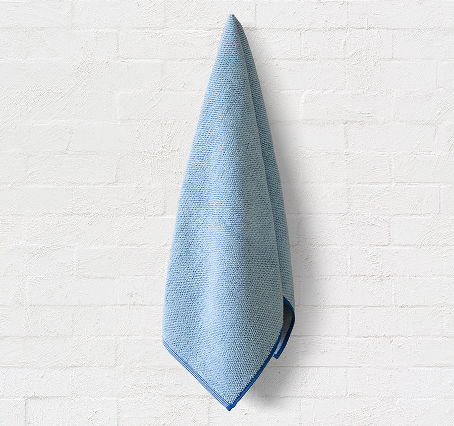 Washed Pebble Bath Towel Range Chambray and French Blue