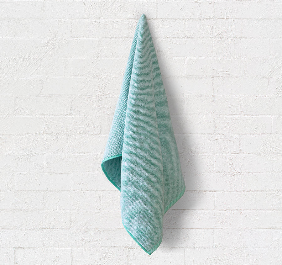 Washed Pebble Bath Towel Range Ice Blue and Aqua