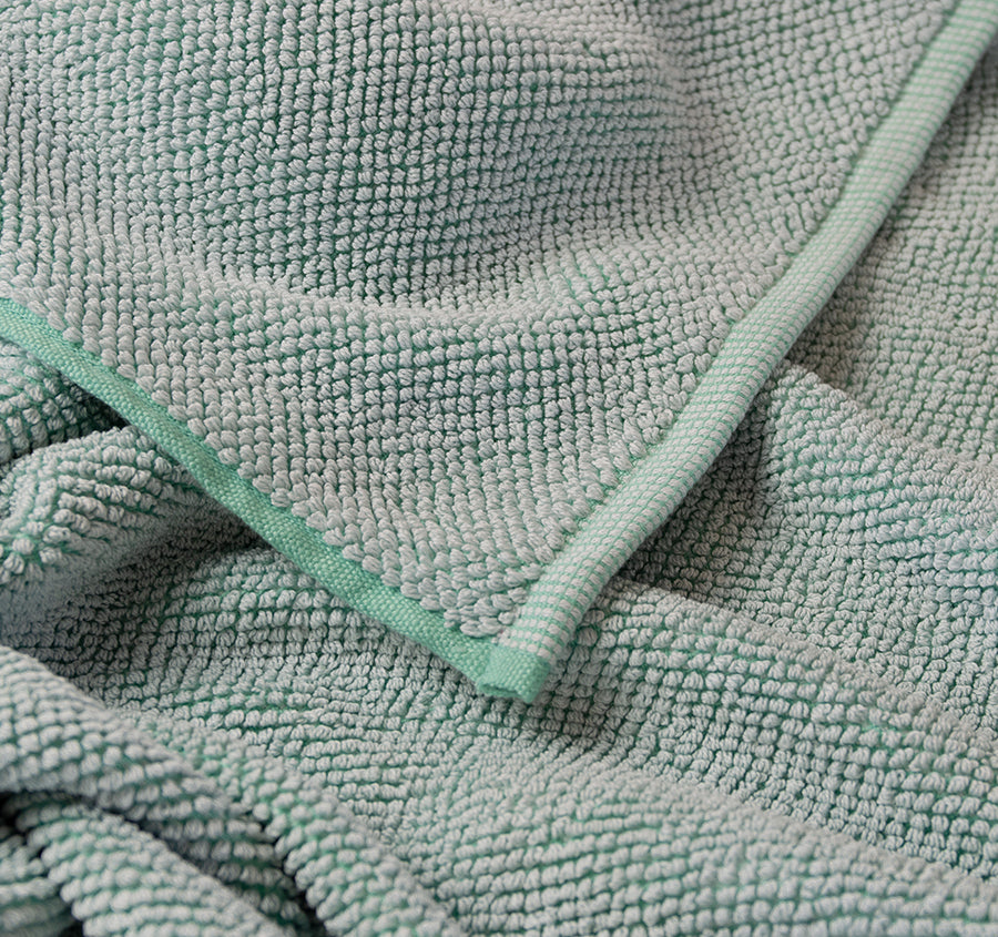 Washed Pebble Bath Towel Range Ice Blue and Aqua