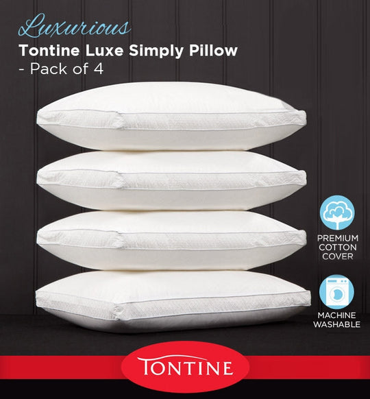 Luxe Luxury 4 Pack Medium Pillows