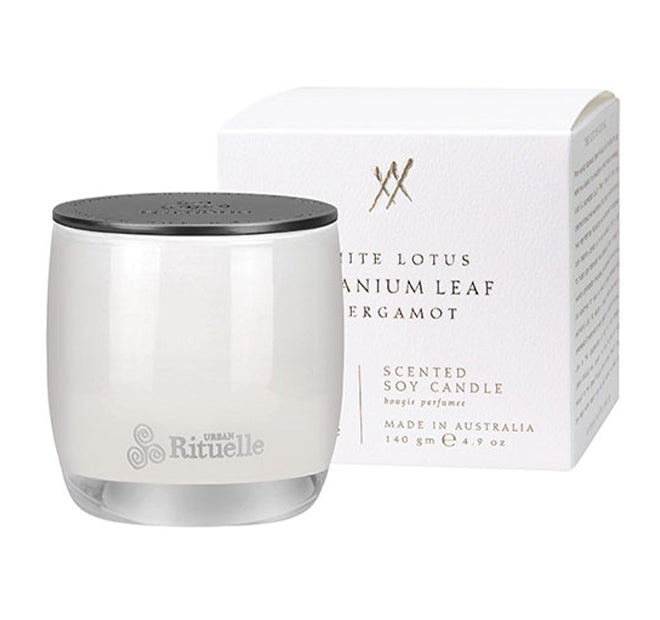 Alchemy 140g Mini Soy Candle White Lotus with Geranium Leaf and Bergamot