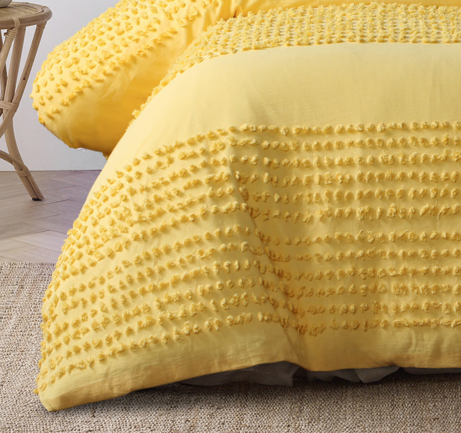 Betty Queen Bed Quilt Cover Set Banana Cream