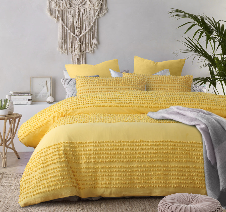 Betty Quilt Cover Set Range Banana Cream