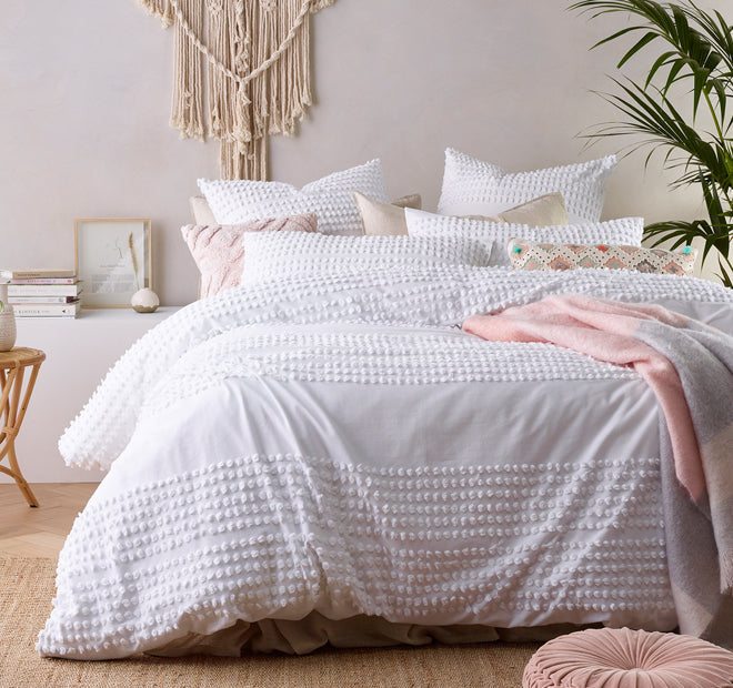 Betty Quilt Cover Set Range White