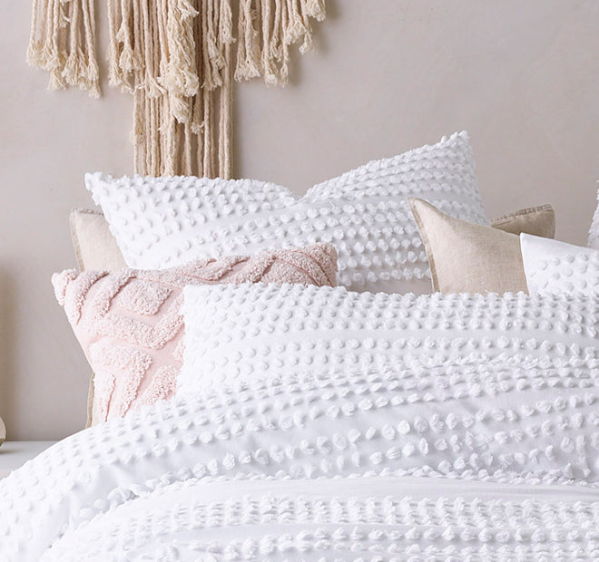 Betty Quilt Cover Set Range White