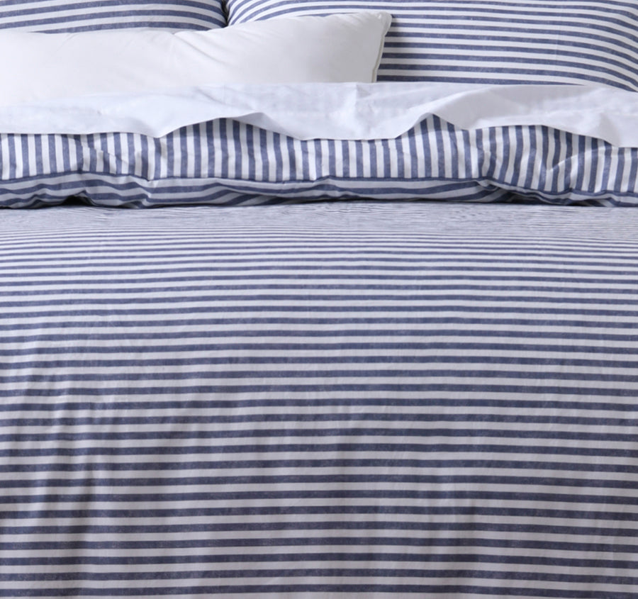 Brooklyn Quilt Cover Set Range Blue and White
