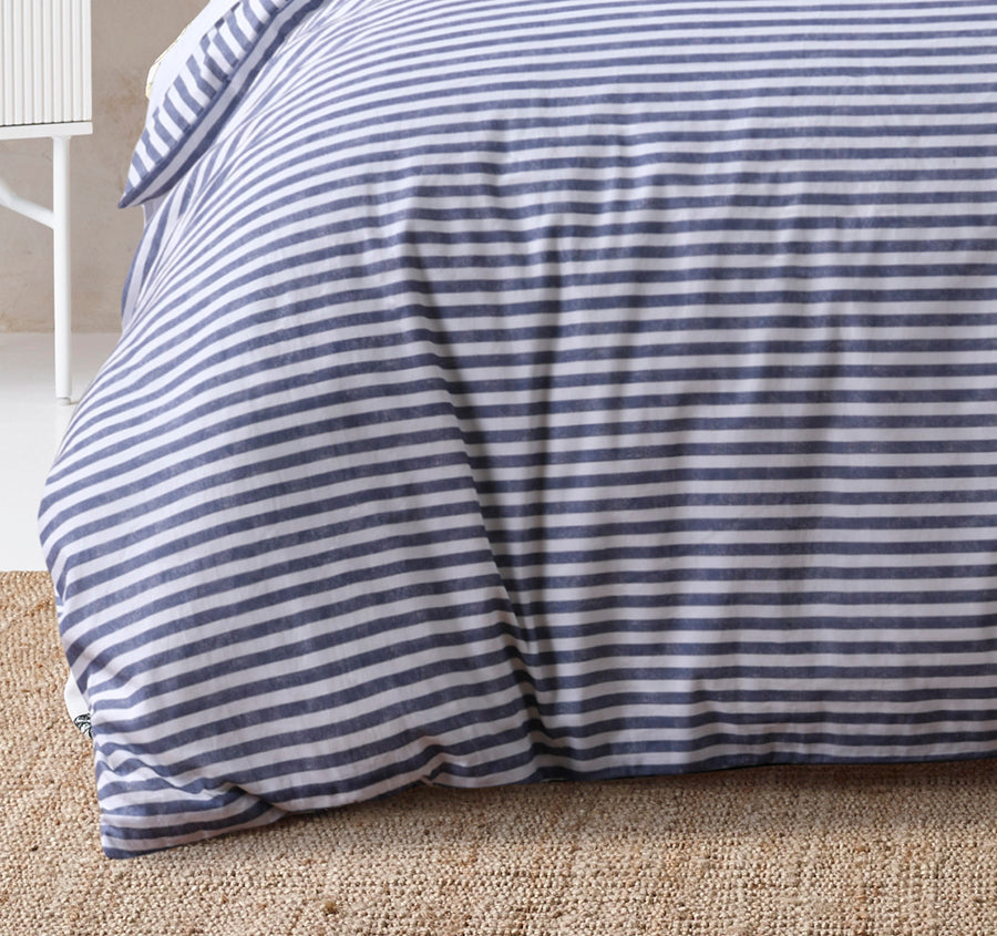 Brooklyn Quilt Cover Set Range Blue and White