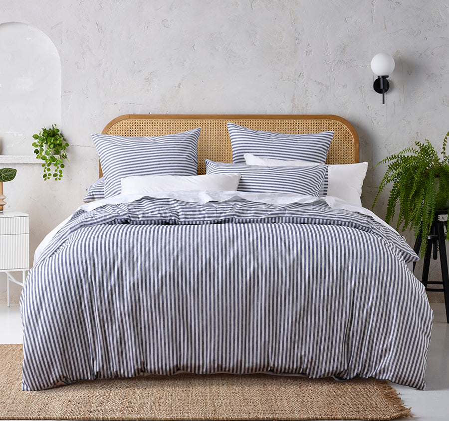 Brooklyn Quilt Cover Set Range Blue and White