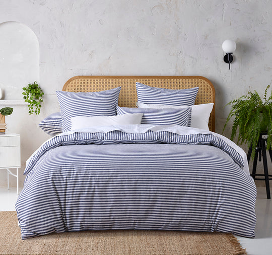 Brooklyn Quilt Cover Set Range Blue and White