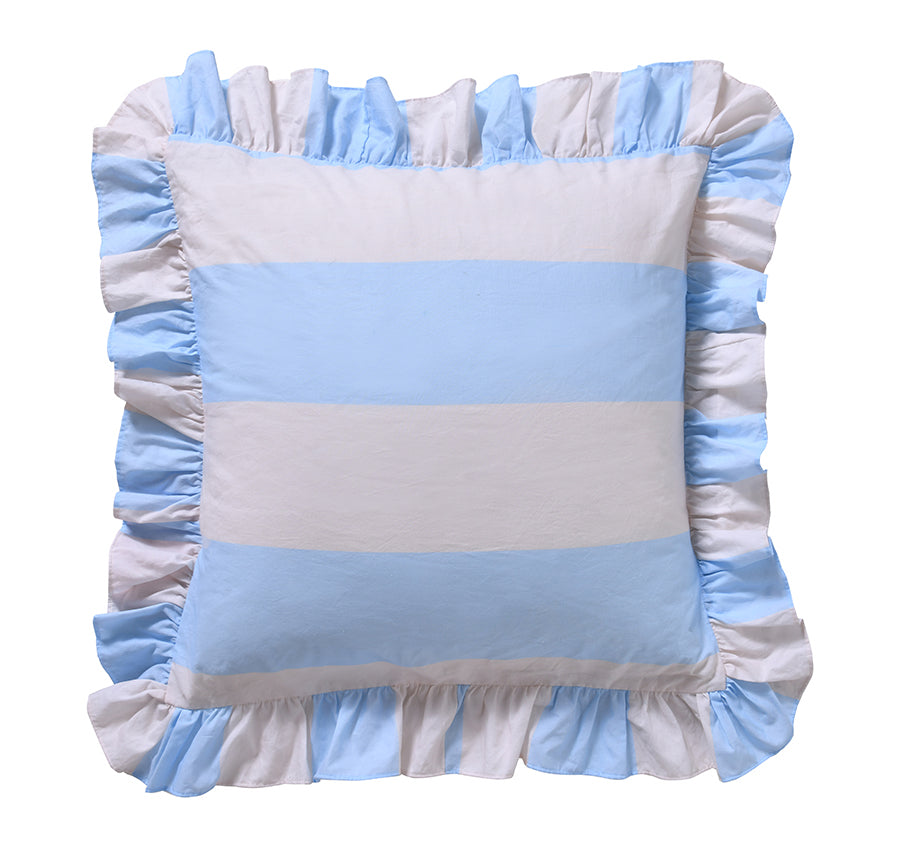 Candy Ruffle European Pillowcase Blue