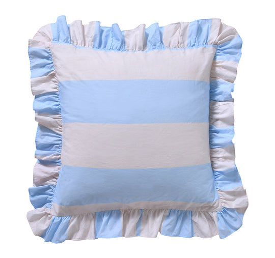 Candy Ruffle European Pillowcase Blue