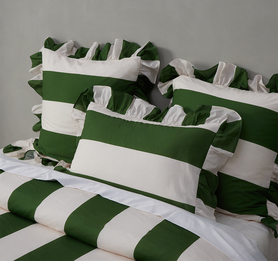 Candy Ruffle European Pillowcase Green