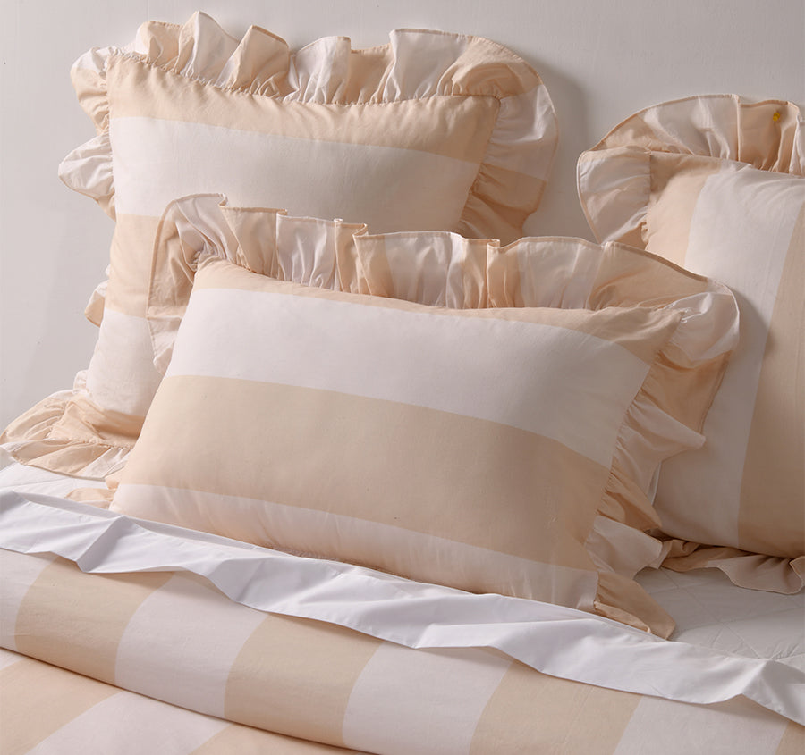 Candy Ruffle European Pillowcase Natural