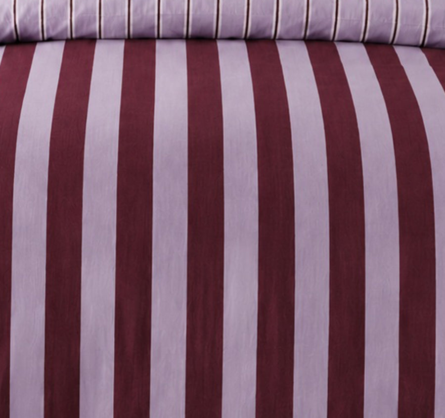 Cleo Stripe Quilt Cover Set Range Port Lilac