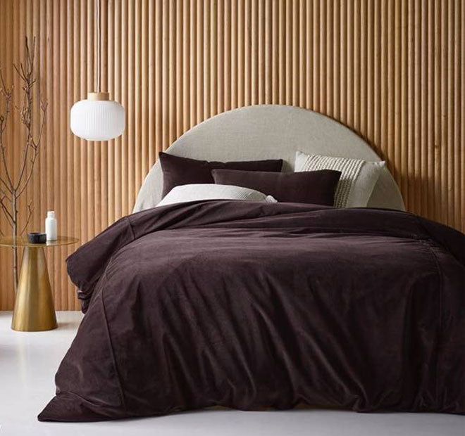 Cotton Velvet Quilt Cover Set Range Chocolate