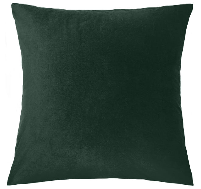 Cotton Velvet European Pillowcase Forest Green