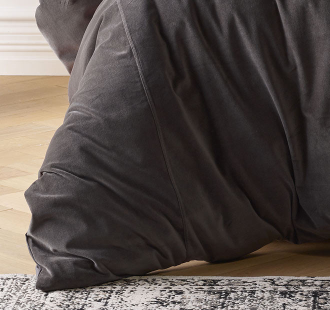 Cotton Velvet Quilt Cover Set Range Storm Grey