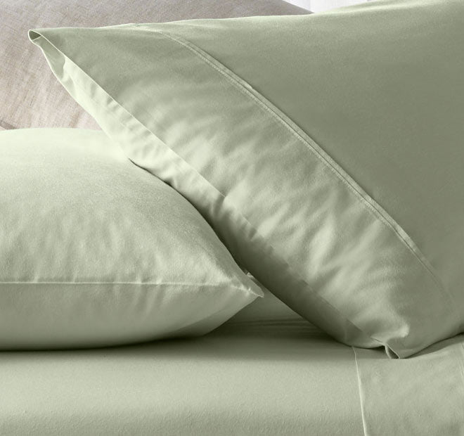 Eucalyptus Cotton Sheet Set Range Fog Green