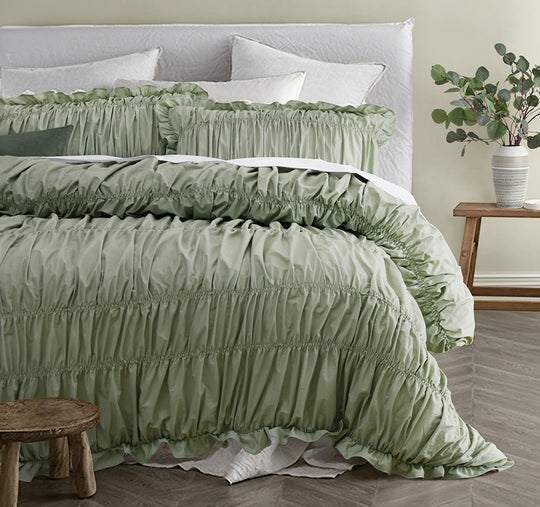 Haven Quilt Cover Set Range Sage