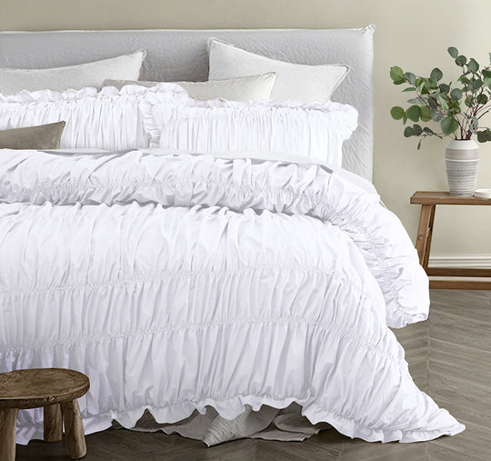 Haven Quilt Cover Set Range White