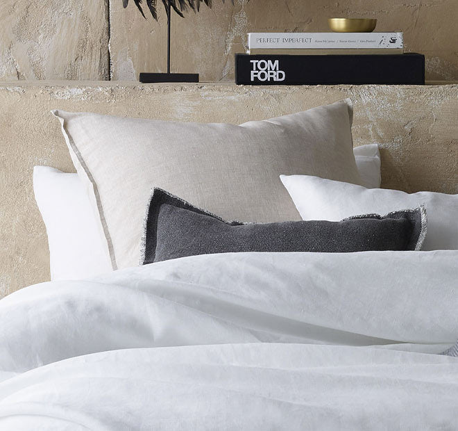 Hemp Quilt Cover Set Range White