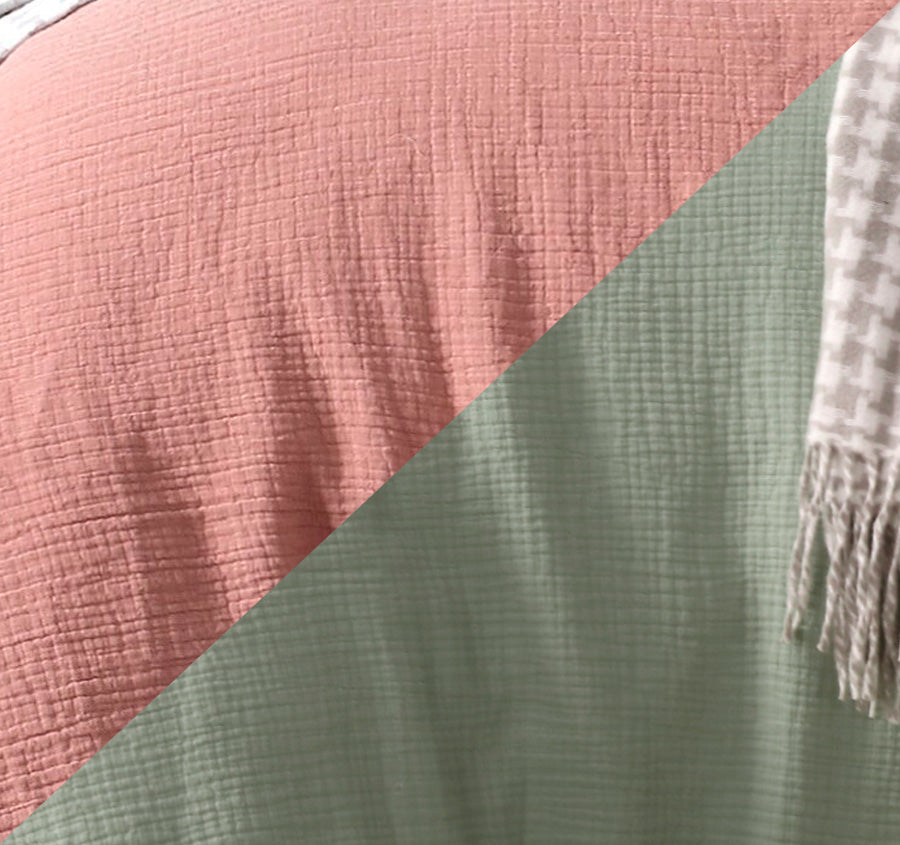 Hugo Reversible Quilt Cover Set Range Sage and Clay