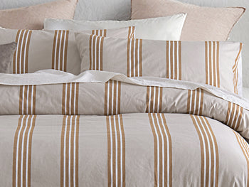 Huxley Stripe Quilt Cover Set Range Stone