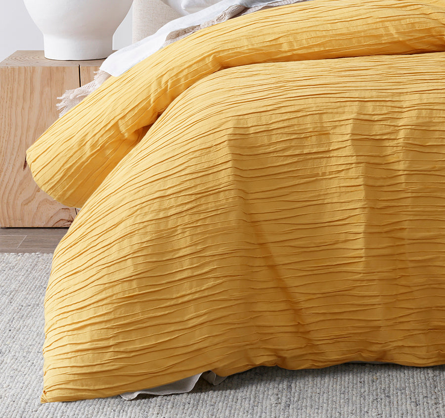 Malvern Quilt Cover Set Range Ochre