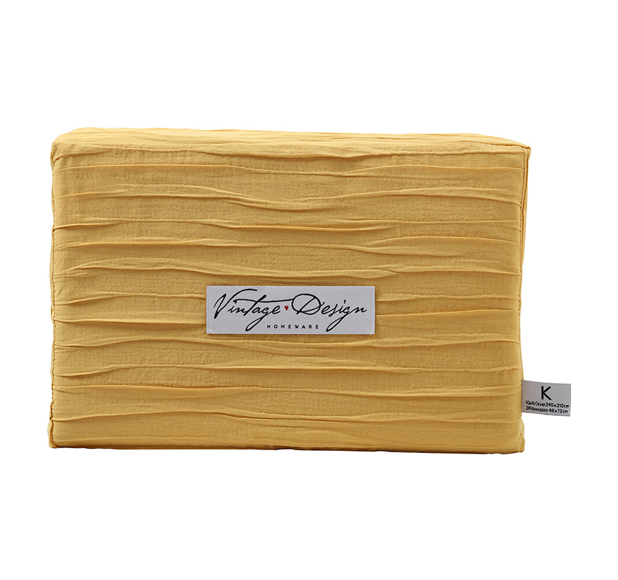 Malvern Quilt Cover Set Range Ochre