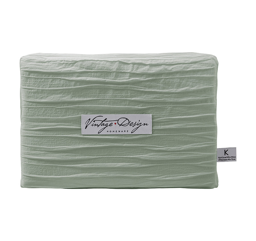 Malvern Quilt Cover Set Range Sage