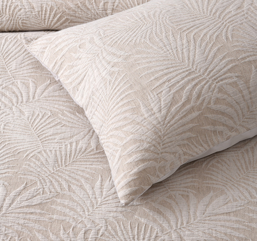 Palm Retreat Quilt Cover Set Range Natural