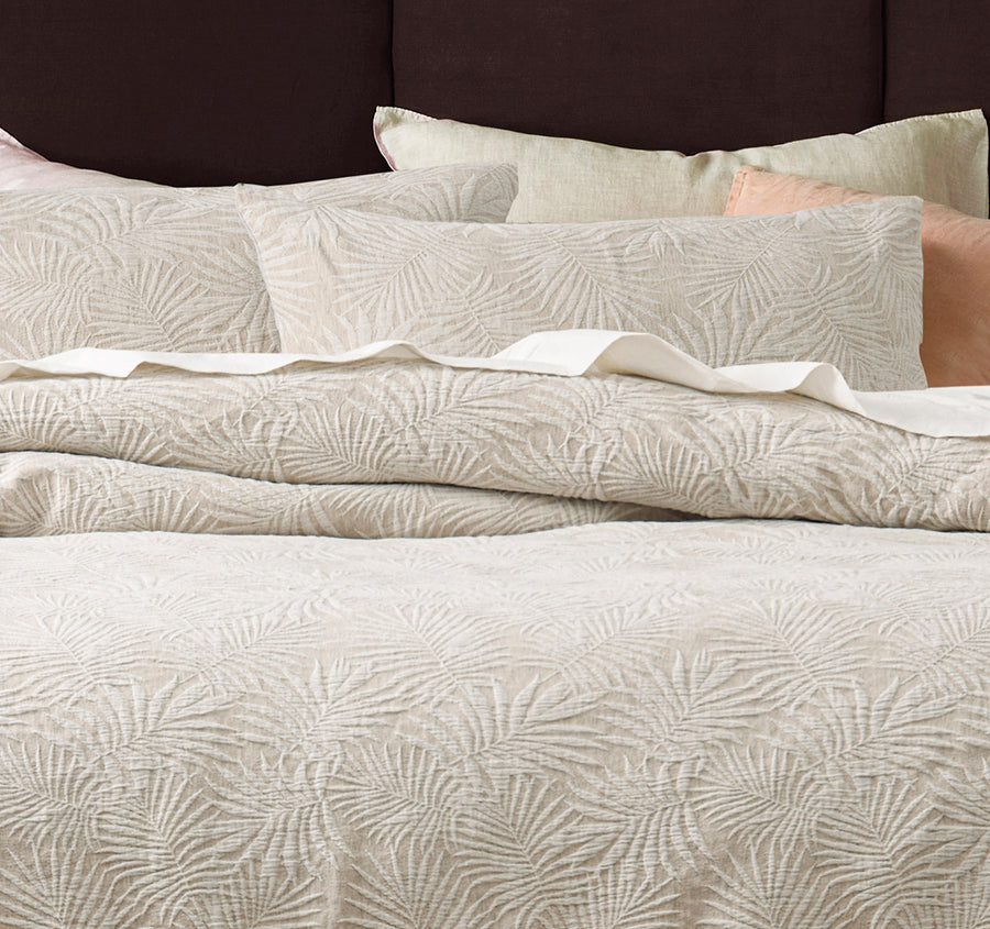 Palm Retreat Quilt Cover Set Range Natural