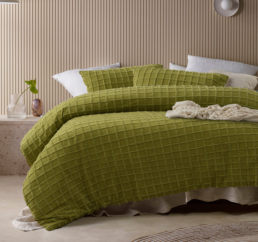 Parquet Quilt Cover Set Range Cacti Green
