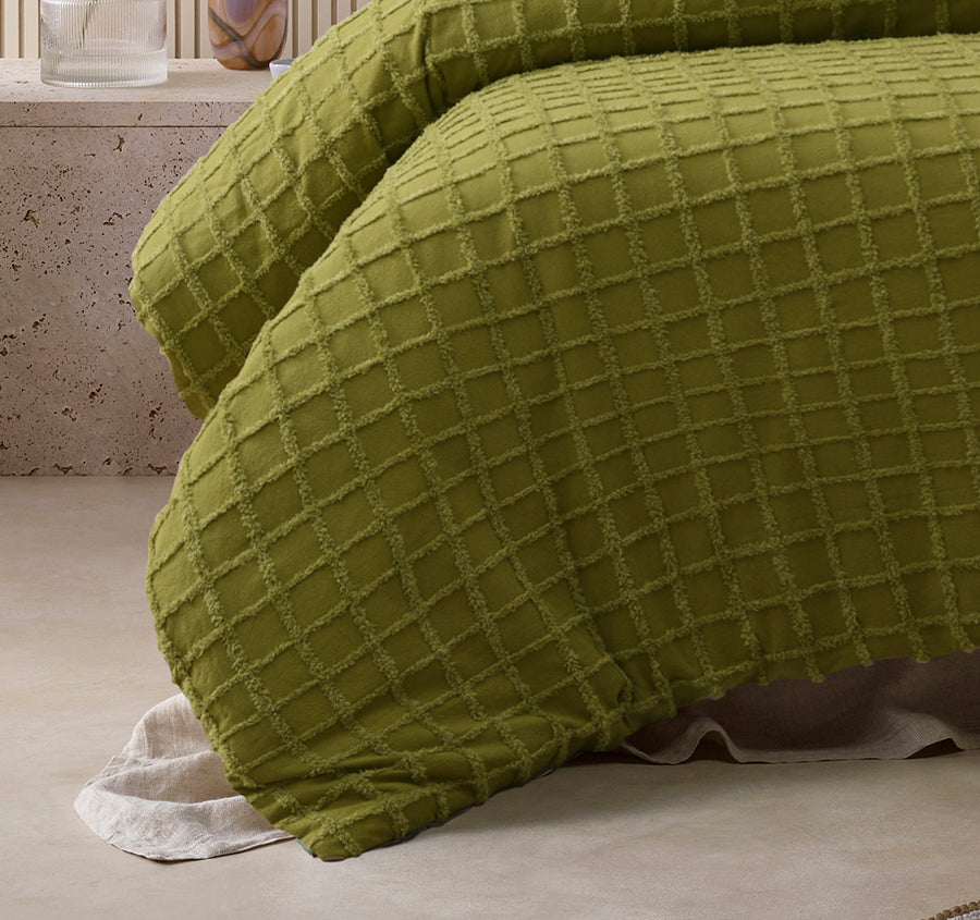 Parquet Quilt Cover Set Range Cacti Green