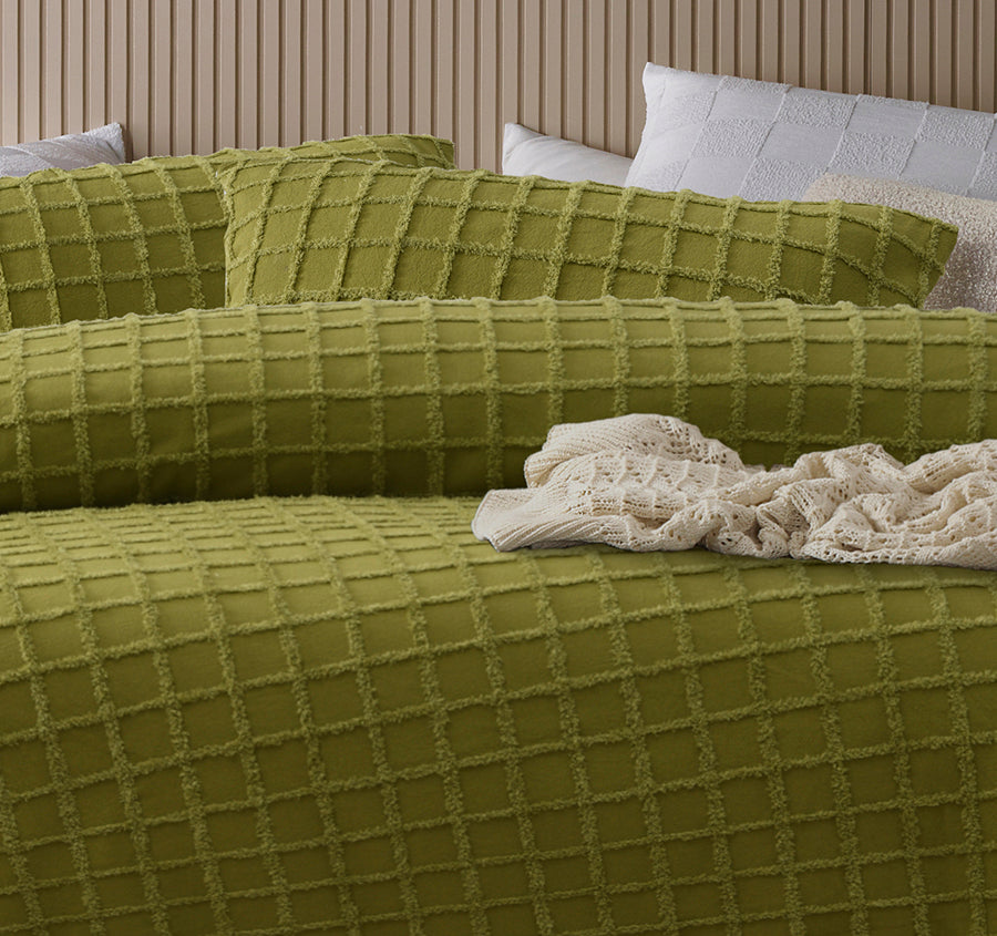 Parquet Quilt Cover Set Range Cacti Green