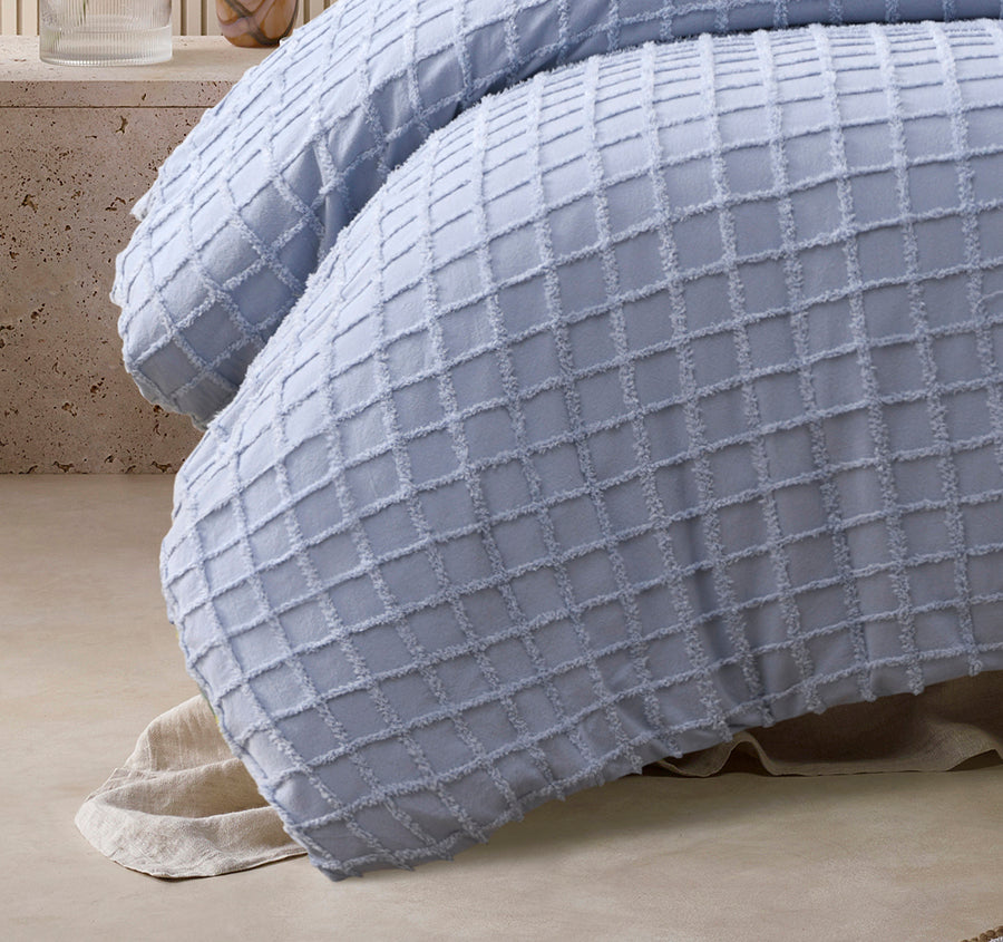 Parquet Quilt Cover Set Range Snooze Blue
