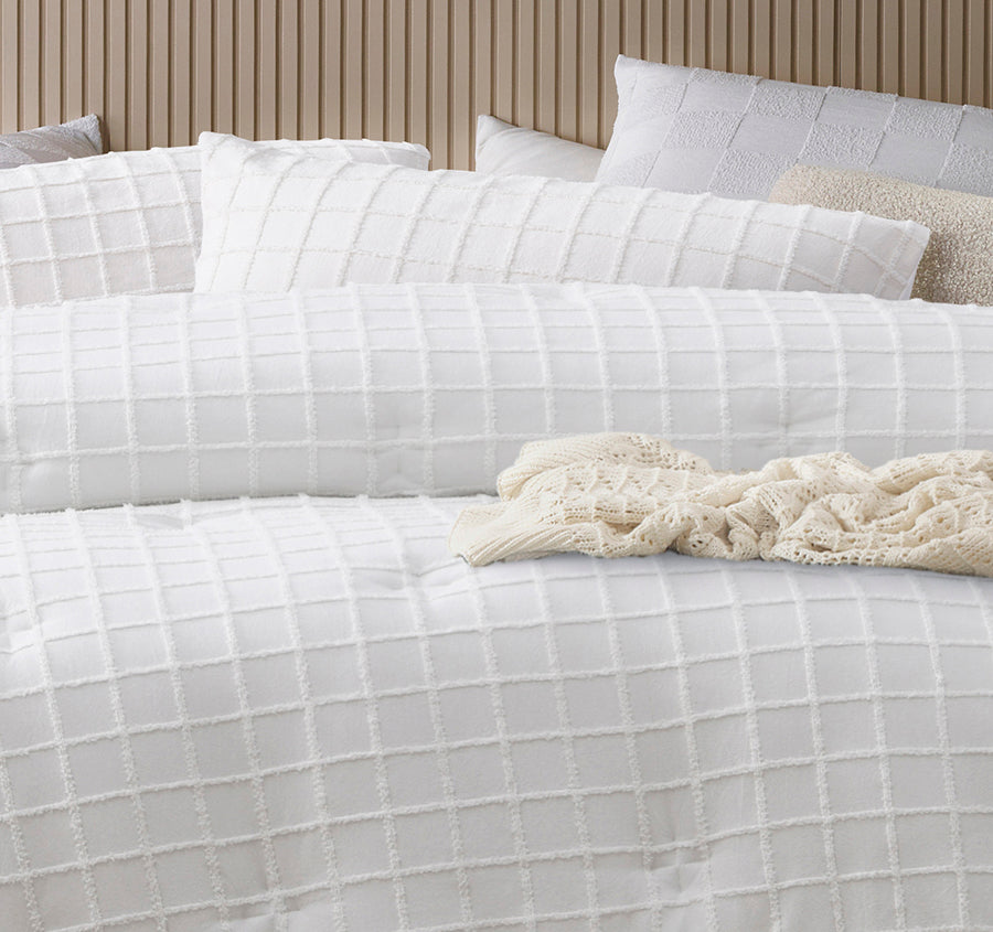 Parquet Comforter Set Range White