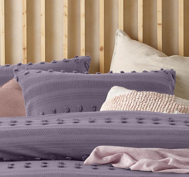 Sans Sovci Quilt Cover Set Range Lilac
