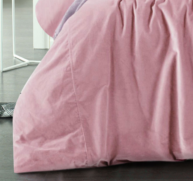 Cotton Velvet Quilt Cover Set Range Smokey Rose