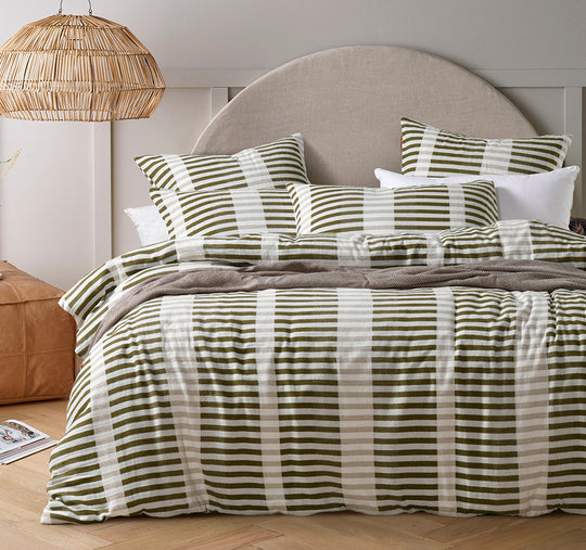 Tempo Quilt Cover Set Range Green