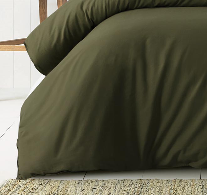 Washed Cotton Quilt Cover Set Range Olive
