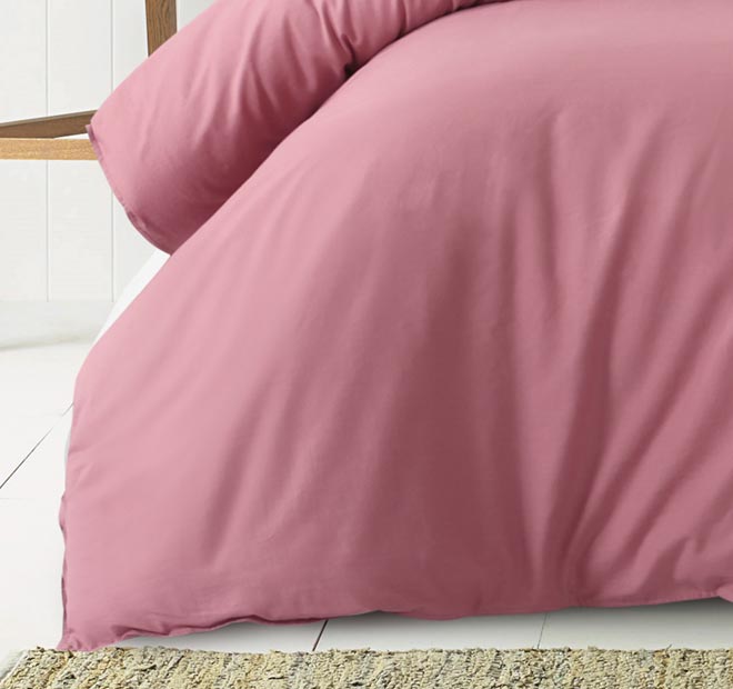 Washed Cotton Quilt Cover Set Range Smokey Rose