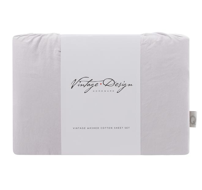 Washed Cotton Sheet Set Range Cream